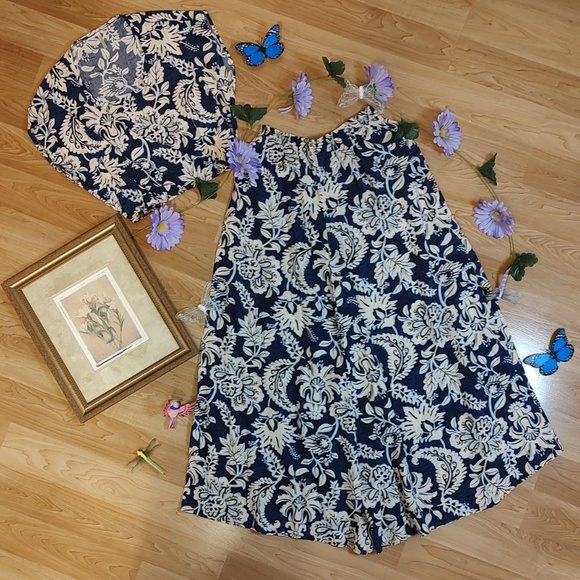 Top and Skirt Coordinating Set A-line, Beautiful floral pattern -NEW without tag - Picture 1 of 10